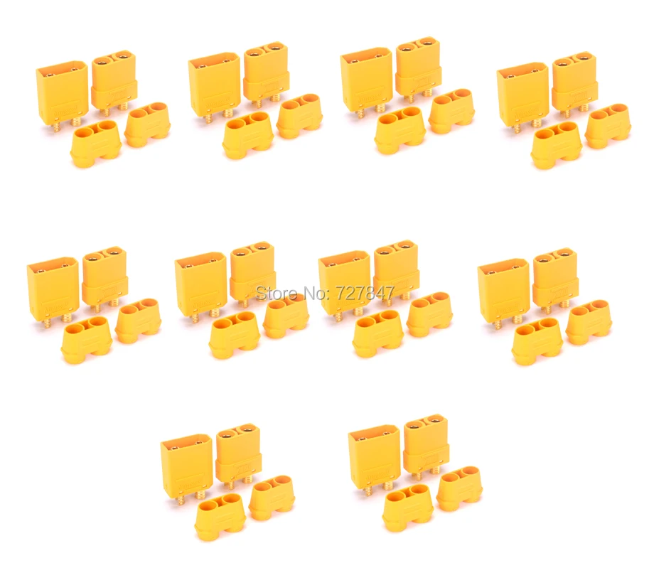 Amass Hot sale 10 Pairs Female Male XT90H XT90 Banana Fiche Prise Balle Connector for RC plug Battery