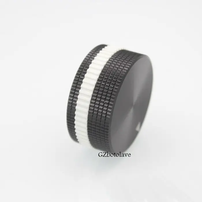 무료 배송 1 개 검정색 흰색 라인 알루미늄 전위차계 손잡이 캡 40MM * 18MM 전위차계 용 손잡이