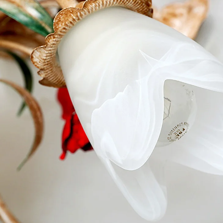 led e27 European Iron Glass Flower Shaped LED Lamp LED Light.Pendant Lights.Pendant Lamp.Pendant light For Dinning Room Foyer