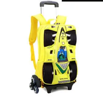 kid School Backpack On wheels Trolley School bag for boy kid\'s luggage car Trolley Rolling Bag Children School Backpack for kids