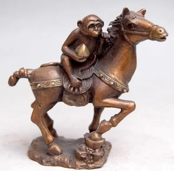 

Rare Old QingDynasty copper Statue/ Sculpture---horse&Monkey, Best collection&adornment,Free shipping