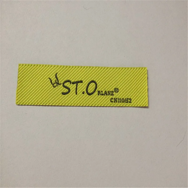 

Customized High Density Double Brocade Twill background Cloth Woven Labels Clothing Labels