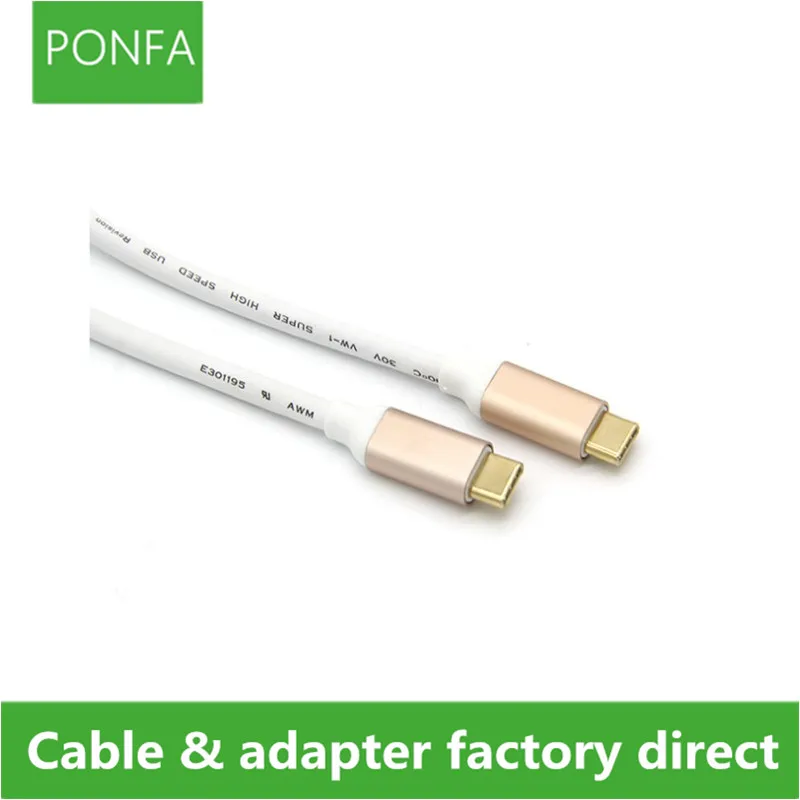 Cabo usb tipo c, conector de dados masculino e masculino, cabo de carregamento, sincronização de dados para dispositivos de metal