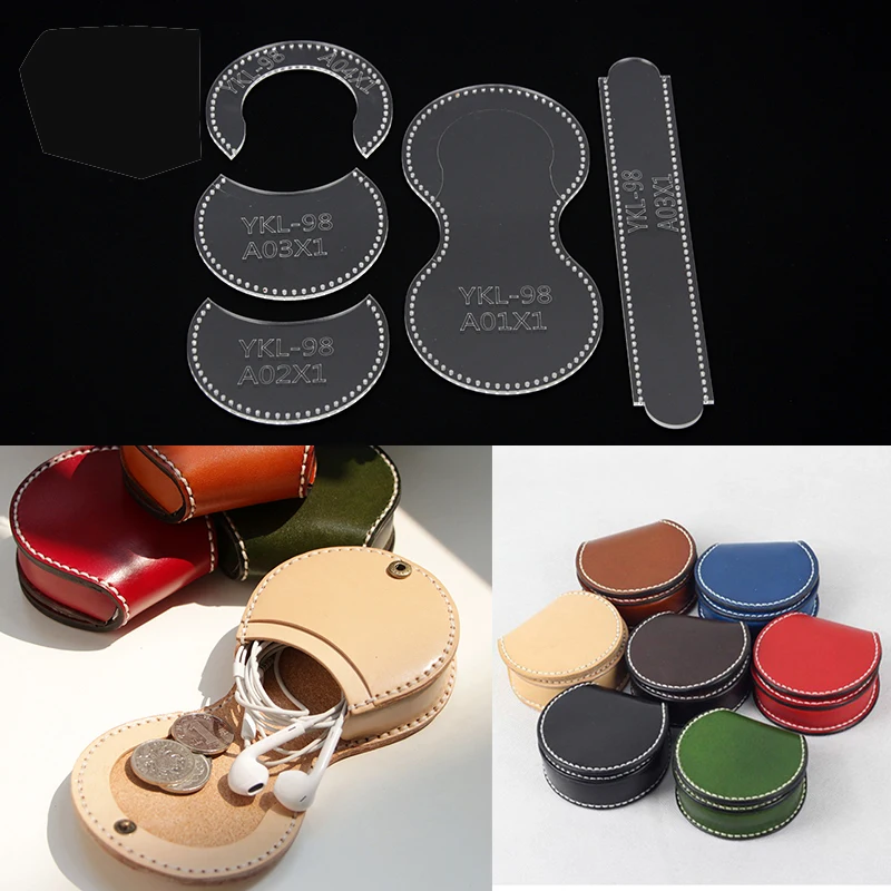 Кошелек для монет, акриловый шаблон, акриловый кошелек, кожаный узор, прочные инструменты для самостоятельного шитья