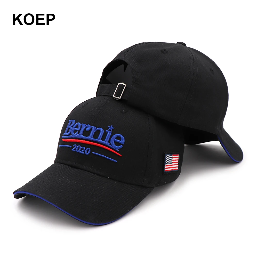 KOEP Bernie Sanders 2020 Cap USA Flag Baseball Caps Keep America Great Snapback Hat 3D Embroidery Star Letter Hindsight Hats