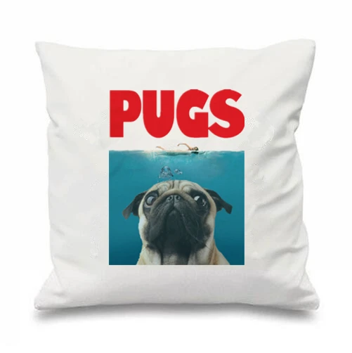 

Cute Pugs Cushions Cover Pug Dogs Decorative Throw Pillow Case Lovely Puppy Animal Print Square Pillows Sham Home Decor Gifts