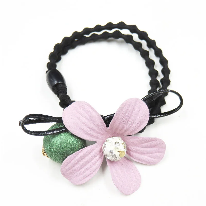 1 Piece Lovely Clover Gray Ball Elastic Hair Bands Durag Hairpins 2023 Scrunchie Korean Hair Accessories For Baby Girl