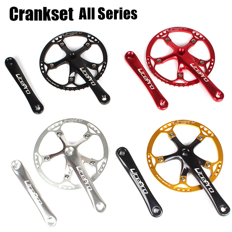 

Folding Bike BMX Square Crankset 130mm BCD 45T 47T 53T 56T 58T Ultra light weight Round Oval Chainring 170MM AL60 Aluminum Crank