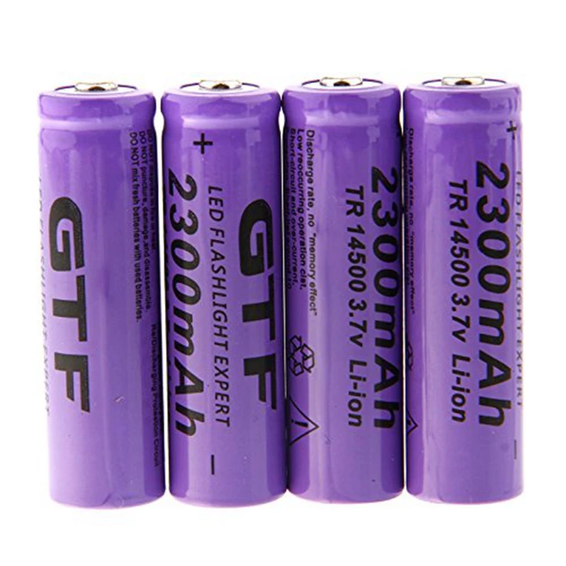 GTF جديد 14500 بطارية 3.7 فولت 2300mAh بطارية ليثيوم قابلة للشحن 14500 AA خلايا ليثيوم أيون ل مصباح يدوي ليد مروحة صغيرة غمبد