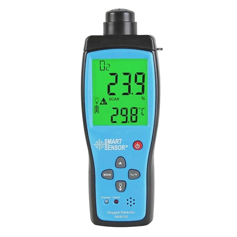 

Smart sensor AR8100 Handheld Oxygen Detector Gas Analyzer O2 Tester Concentration Measuring Range 0-25% Air Quality with Box