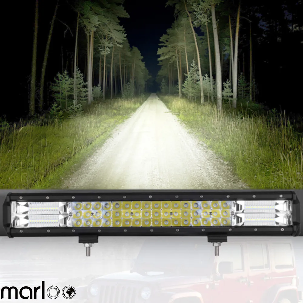 

Car 20Inch Tri-Row LED Light Bar 288W LED Work Lamp 12V 24V Truck Trailer Camper 4x4 4WD SUV ATV Wagon Pickup Driving Headlight