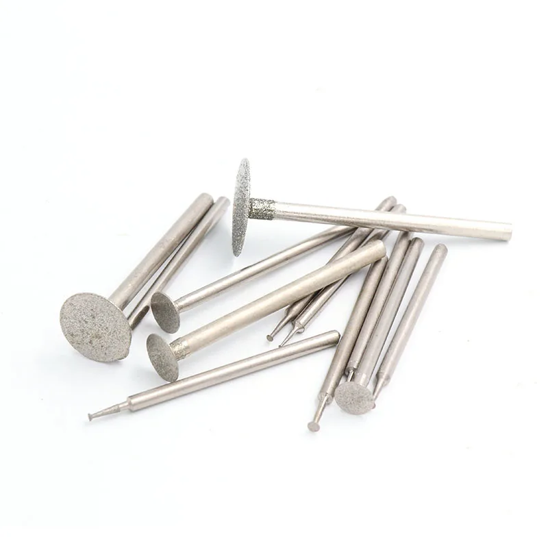 10 stücke 2.35/3mm Schaft Galvani Diamant Schleifen Kopf Grate Bohrer Bit Set für Dremel Dreh Werkzeug Schleifen zubehör KTBP