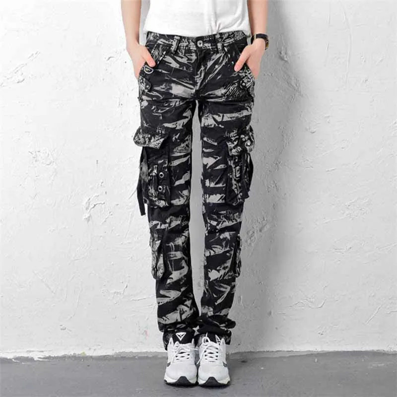 

Fashion Large size Womens Cotton Cargo Pants Casual Running Mountaineer Pants Girl Straight Pants Overalls Trousers G452