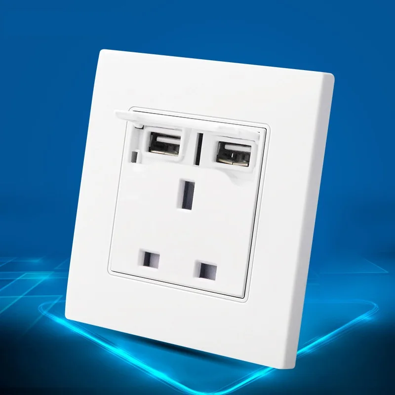 

UK Power Electrical Panel Wall Socket 250V 13A Hongkong Malaysia Singapore Standard Outlet Schuko Plug Adaptor