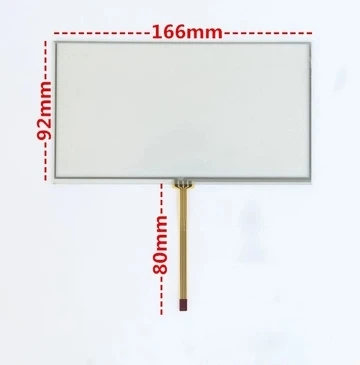 

10pcs/lot 6.95 inch touch screen navigation 4 line resistive touch panel screen DVD/GPS navigation screen 166*92 mm