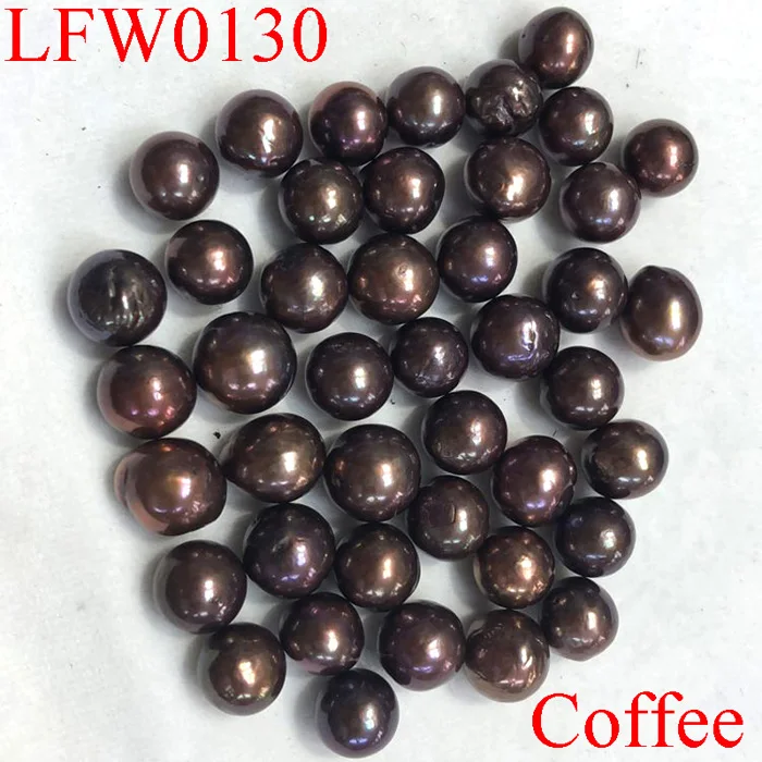 

10 Pcs 9-12mm AA+ Coffee Round High Luster Natural Party Gift Love Wish Undrilled Loose Colored Oyster Edison Pearls