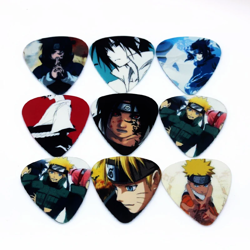 SOACH 10pcs 0.71mm two side earrings pick DIY design guitar accessries guitar picks Japanese animation pattern random