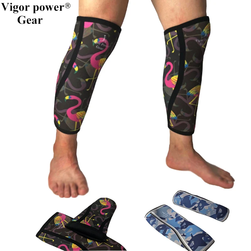 Vigor Power Gear-Thick Neoprene Calf Sleeves, Knee Sleeves, Shin Support, Deadlift Socks, Weight Lifting, Fitness, 5mm