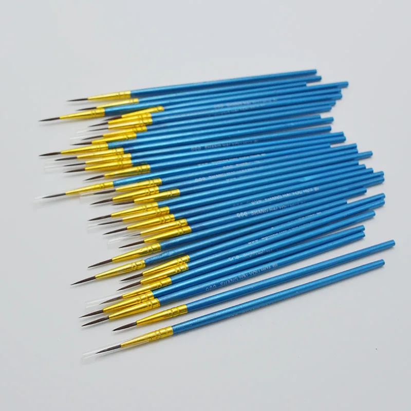 10pcs/set nylon hair blue rod hook line pen painting brush children DIY art supplies tool Art Stationery watercolor painting pen