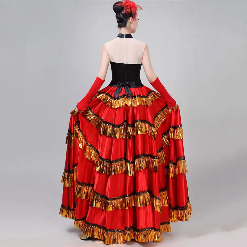 Flamenco Dress Ladies Long Skirts Bullfighting Spain Dancer Costumes Gypsy Outfit Women Ballroom Dancing Dresses Woman DN3047