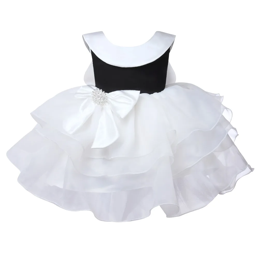 

Infant Birthday Party Dresses Layered Tulle Bow Baby Girl Christening Baptism Gowns Wedding Toddler Newborn Boutique Clothing