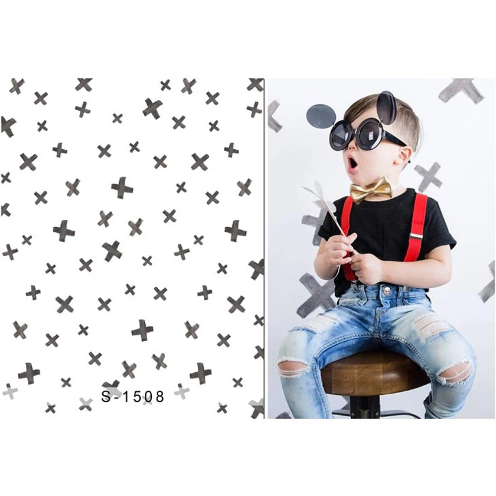 

Baby Boy Backdrop Printed Cross Patterns Newborn Photography Props Kids Children Photo Studio Background Fundo Fotografico