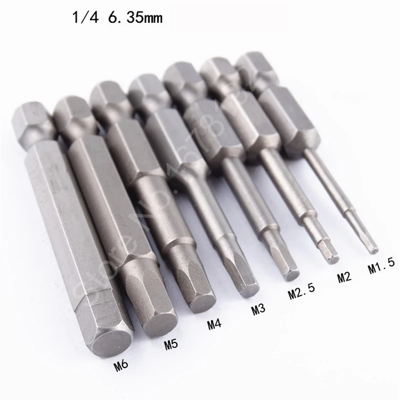 New 7pcs 50mm S2 Steel Inner Hexagon Head Screw Driver Screwdrivers Kit Hand Tools Magnetic Drill Screwdriver Set Bits Tools