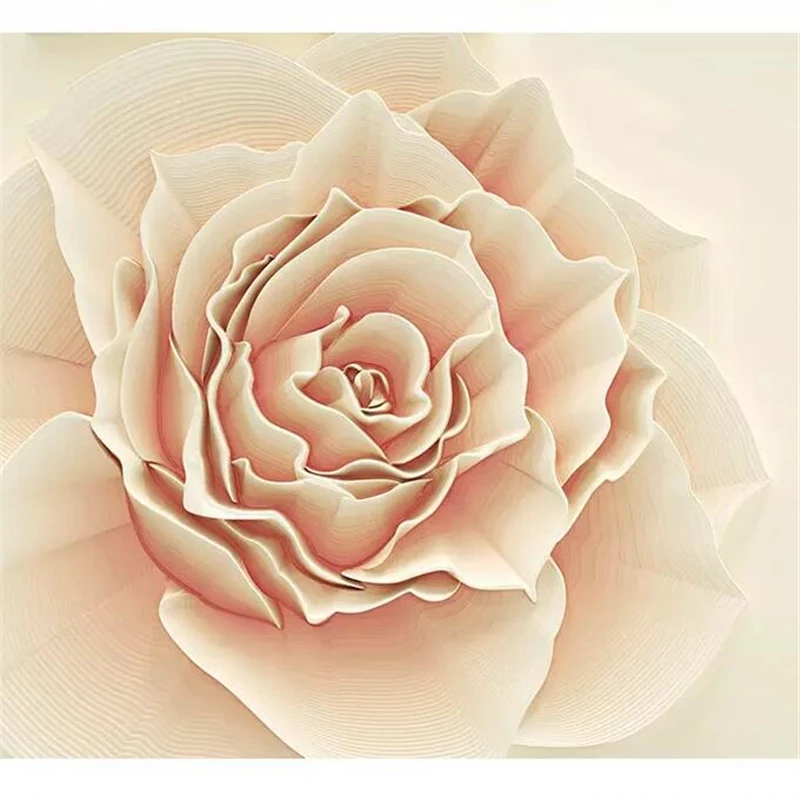 beibehang Custom wallpaper 3d photo mural simple embossed rose flower Nordic 3d stereo TV background wall paper papel de parede