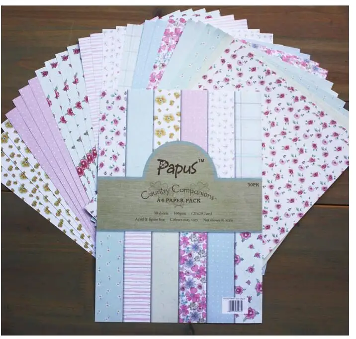 DIY Photo Album Flower Decorative Scrapbooking Papers Crafts Art Card A4 Single Side Printed 24 Sheets / Set