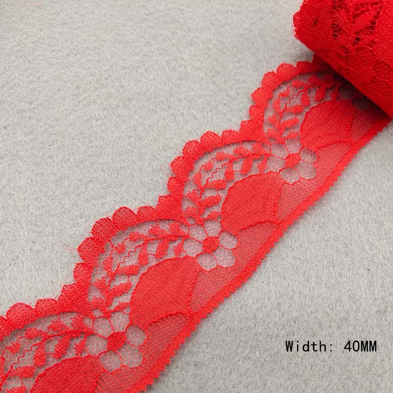 Beautiful New 10 Yards/Lot Red Lace Ribbon Tape Quality Lace Trim DIY Embroidered Lace For Sewing Decoration African Lace Fabric