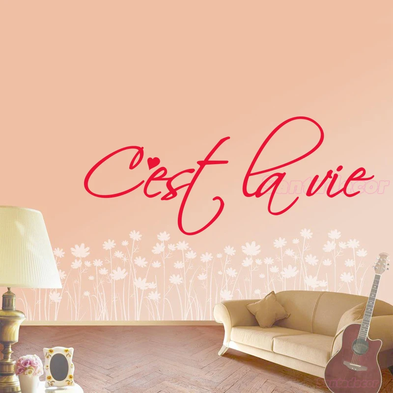 Sticker C'est La Vie Vinyl Wall Decals Removable Art Mural Wallpaper Living Room Home Decor Poster House Decoration