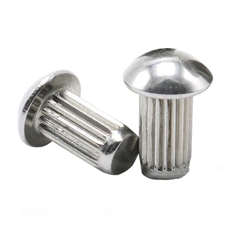 

30pcs M2.5 304 stainless steel Half round head nameplate knurled rivet Semicircular heads sign rivets GB827 4mm-12mm Length