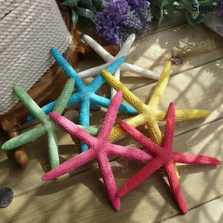 Wholesale Mediterranean Resin Starfish five fingers Home Decor Crafts Nautical Decor 13cm F 6pcs/lot