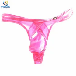 2016 Men Sexy Thongs Fashion G Strings low waist Underwear Smooth ice silk Thong Bikini Gay Men Underwear Jockstrap Gay