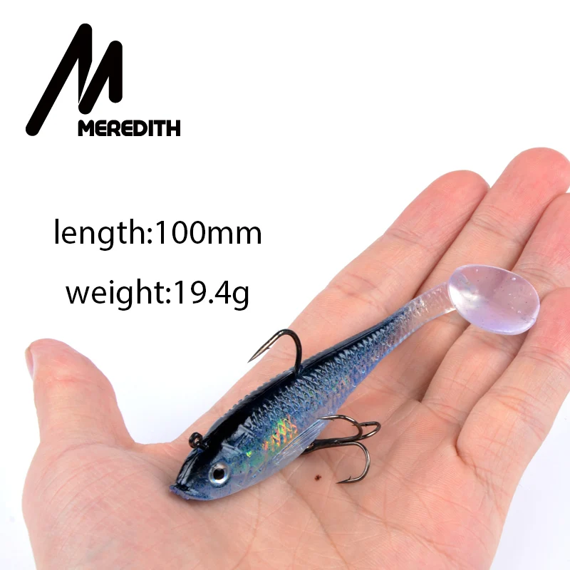 Meredith fishing 4pcs 19.4g 10cm JXJ15-10 long tail soft lead fish fishing lures luminous fishing tackle soft baits Wobblers