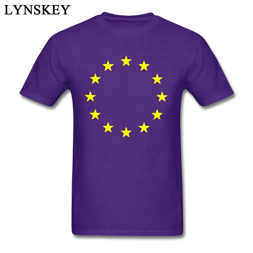 EU European Union Europe Flag Stars Men Custom Group T-shirts Pure Cotton Tees Simple Style Tops O-neck Geometry Print