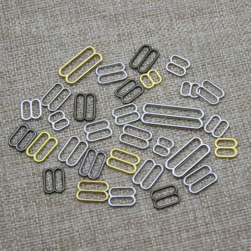 Time-limited Buckles Metal 100pcs Bra Strap Adjustment Buckle Rings Slides Hooks Invisible Underwear Lingerie 15mm&20mm