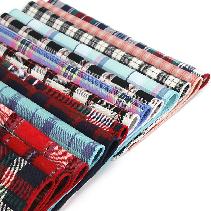 Degli uomini di marca di Casual 100% Fazzoletti di Cotone Tessuto Plaid Pocket Piazza Maschio Festa di Nozze Fazzoletto Asciugamani Fazzoletto Corbatas