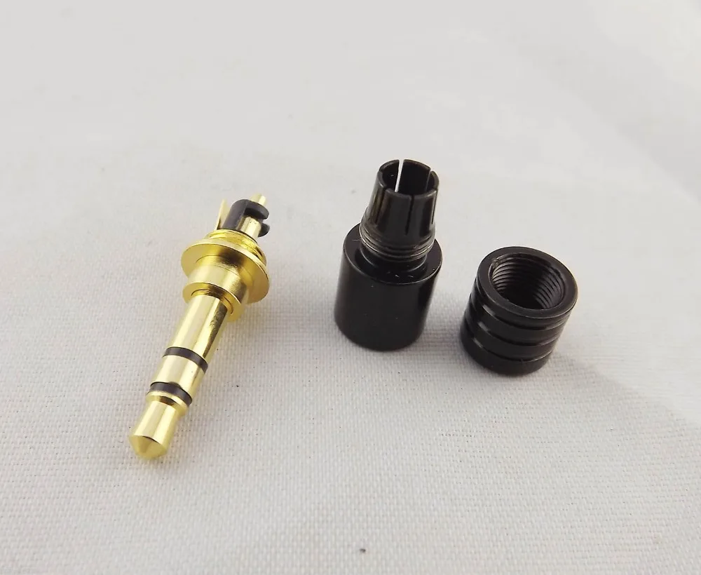 1pcs Black/Silver Copper Gold Plated 3.5mm Stereo 3 Pole Male Plug Soldering Connector Adapter DIY