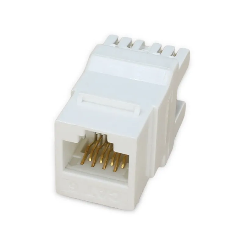 UTP Cat6 RJ45 Network Module Cable Adapter 180degree White Gold Plated Pass Fluke Test Cat6 Keystone Jacks