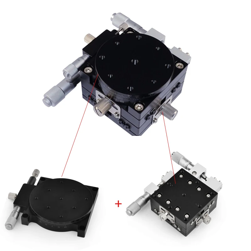 90x90mm XYR Axis Trimming Platform Manual Displacement Platform Linear Stage Table Precision 0.03mm Sliding Table 3.54 inch