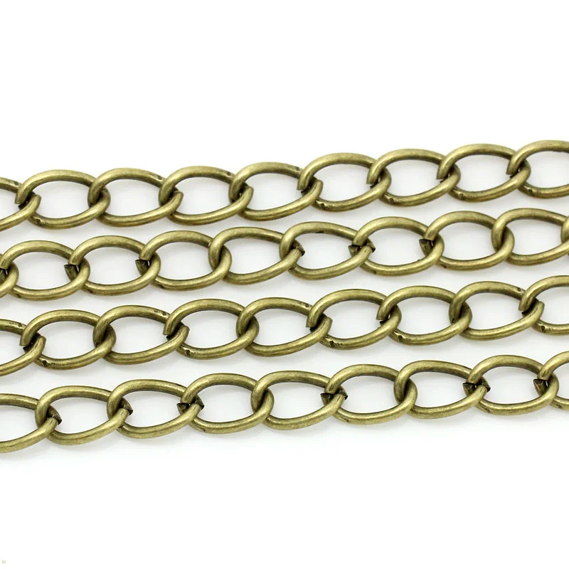 8SEASONS Link Curb Chains Findings Antique Bronze Color Chain for Jewelry Making 5x8mm,3M (B27156)