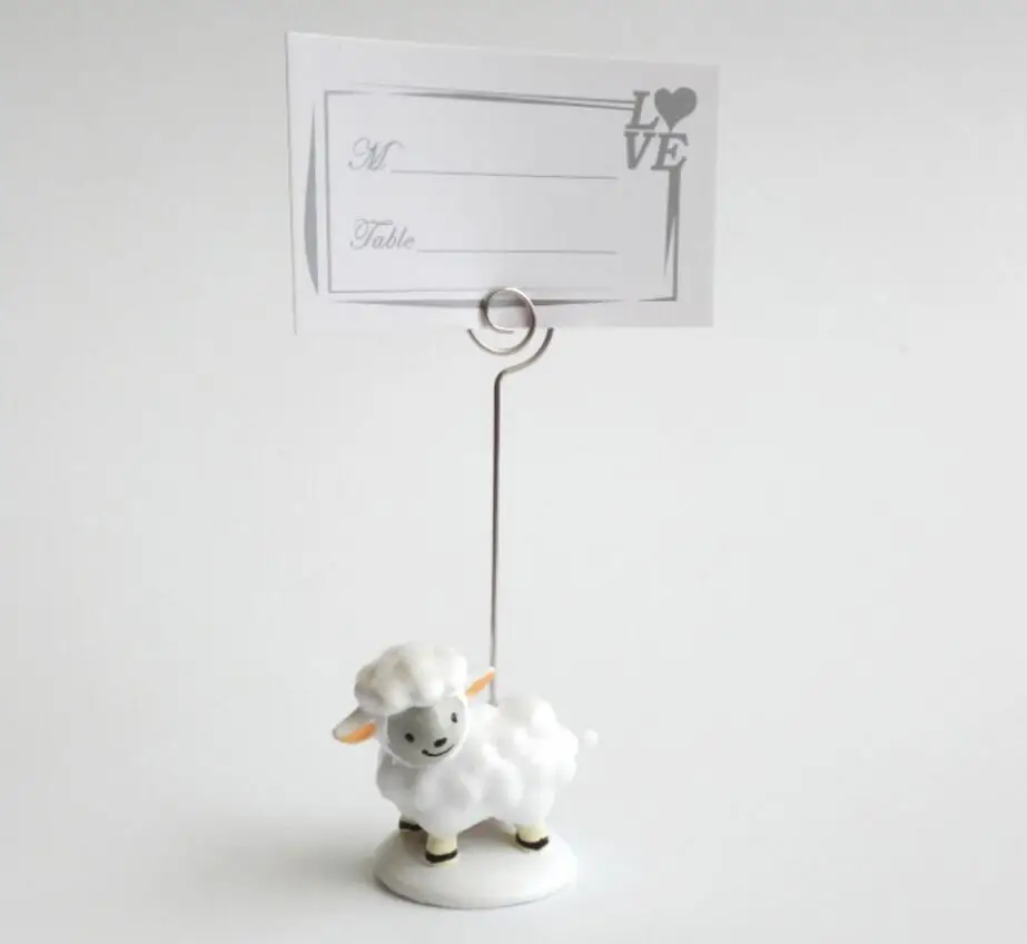 10pcs White Sheep Tower Name Number Table Place Card Holder For Wedding Party Anniversary Venue Decoration