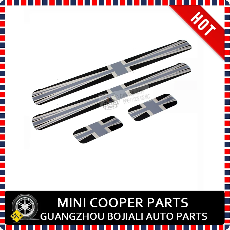 Brand New Tungsten steel Material Black And Silver Color Style Door Sill Plate For mini cooper F54 F55 5 Door  (4 Pcs/set)