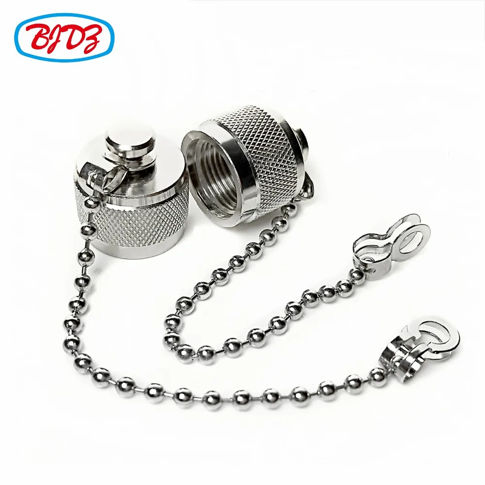 Free Shipping 5pcs N Male Dust Cap with Chain