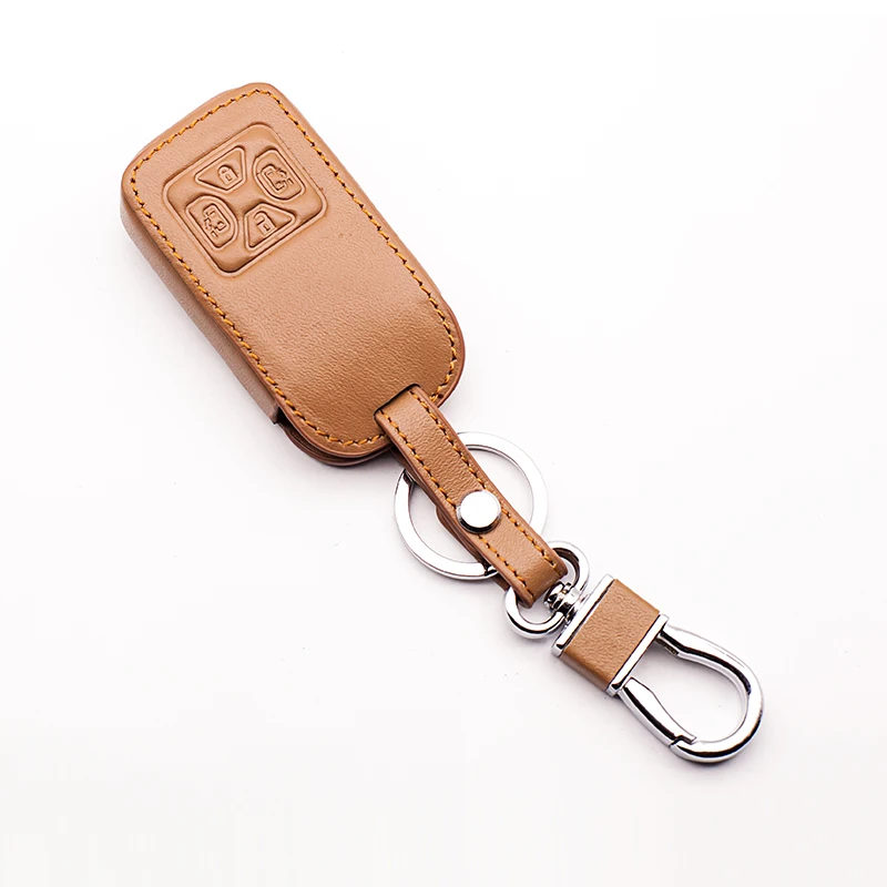 Leather car key cover car wallet for Toyota Noah Mark X RAV4 Estimate Corolla Yaris 4 button Key cases smart protect shell