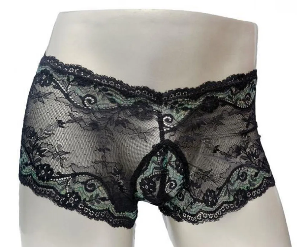 Sissy Gay Panties Lace Men Underwear Sexy Transparent Big Boxer ZJH884P