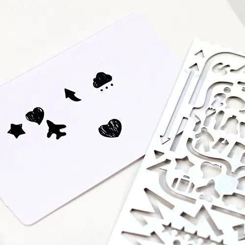 3 In 1 Stainless Steel Drawing Painting Stencils included Web UI/IOS Stencils for Scrapbooking, Card and Craft Projects