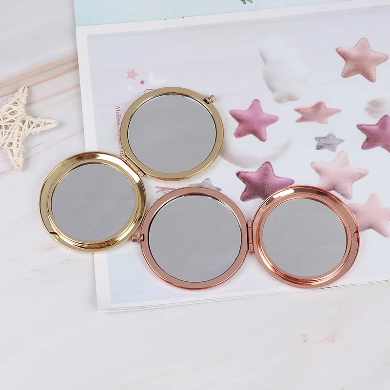 1PC Folding Portable Compact Pocket Fashion Women Ladies Make Up Mirror Cosmetic  With Makeup Tool Nice Gift