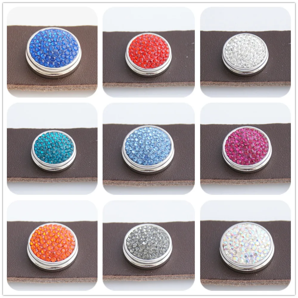 

Trendy Manual high Quality 18MM Colorful Pure Crystal rhinestone charm snap button for DIY snap jewelry wholesale KB0001-0027